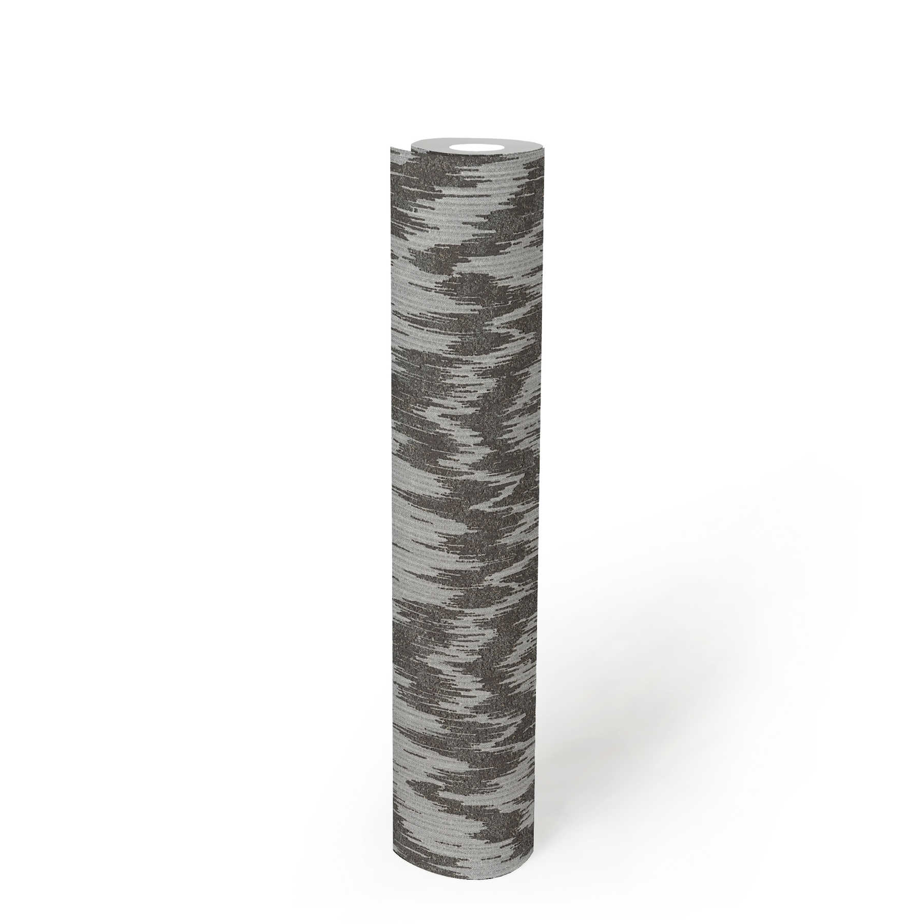             Vliesbehang ethno stijl met metallic textiel design - grijs, metallic
        
