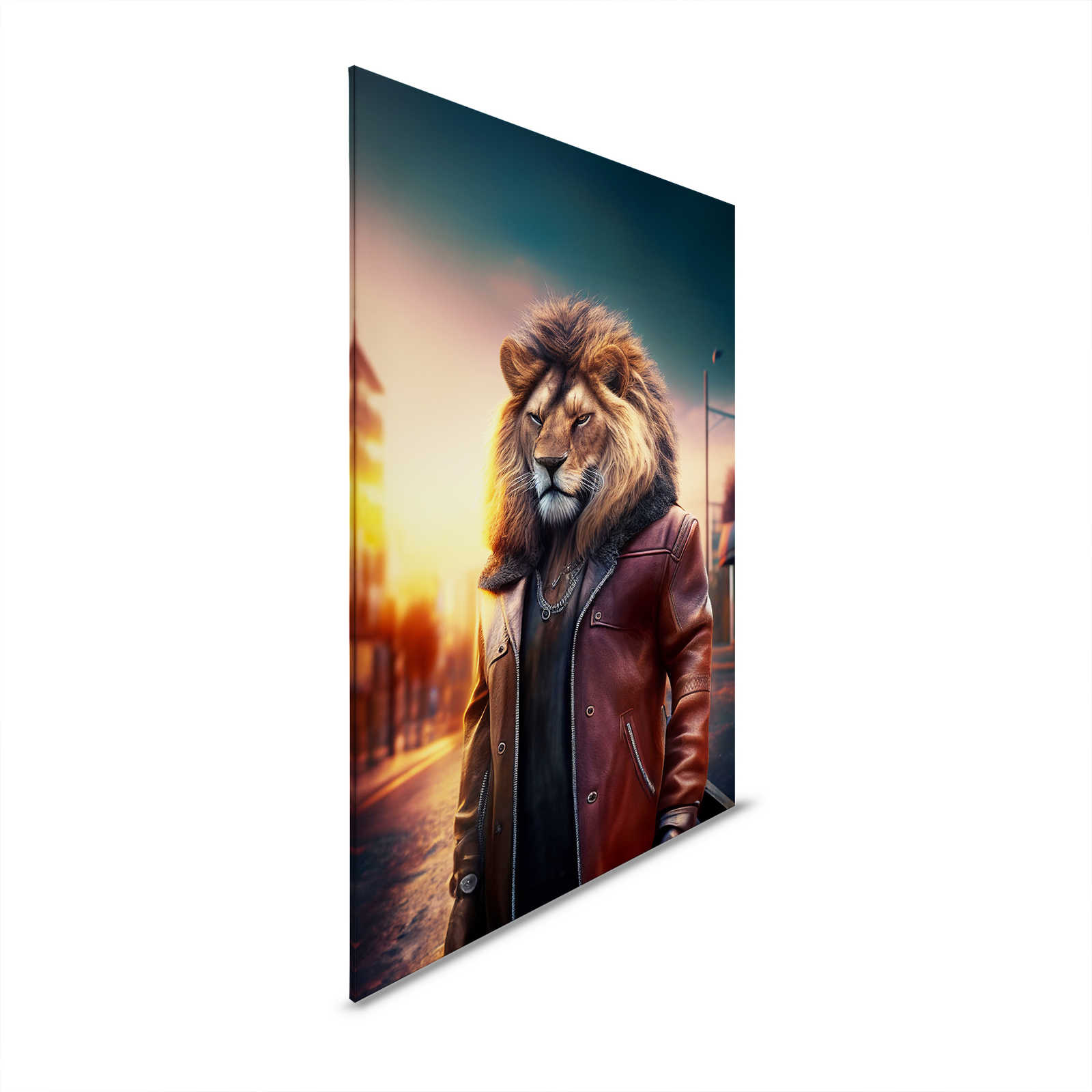 KI Canvas schilderij »Lion Biker« - 80 cm x 120 cm
