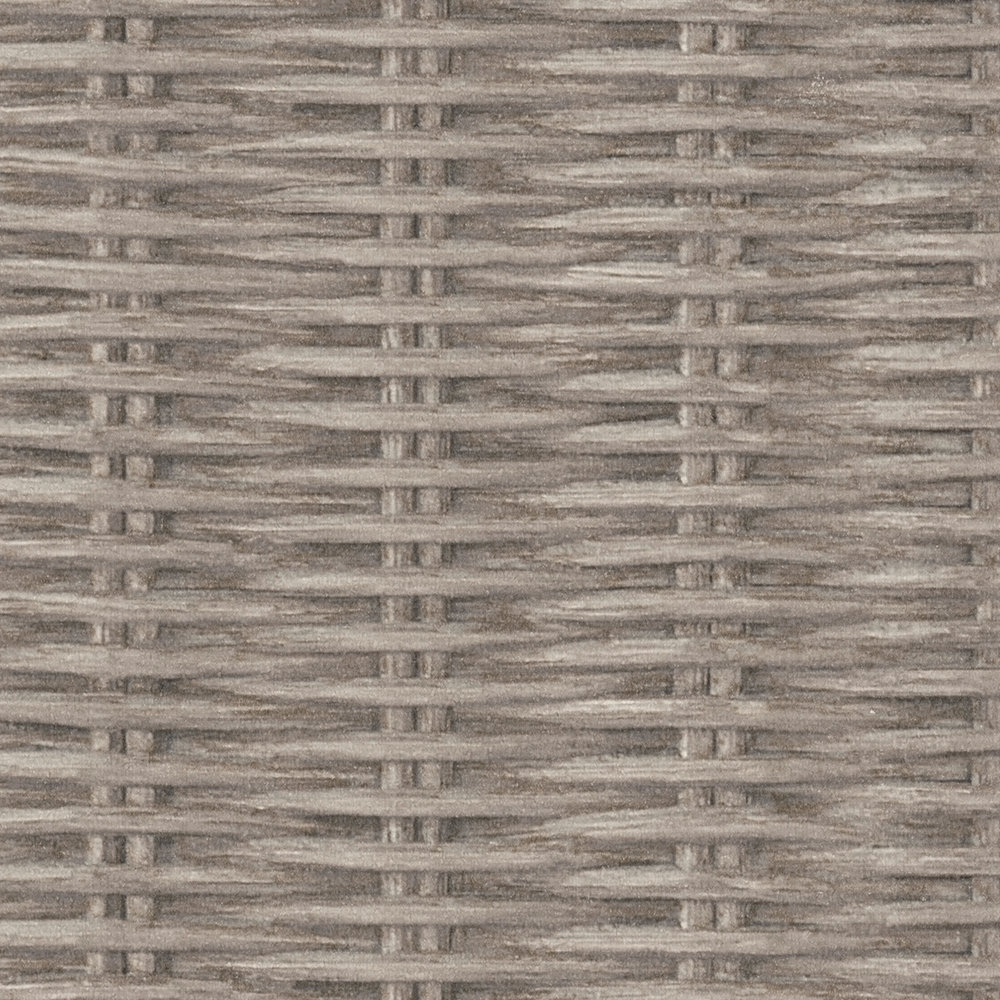             Non-woven wallpaper basket weave, natural look - brown, beige
        