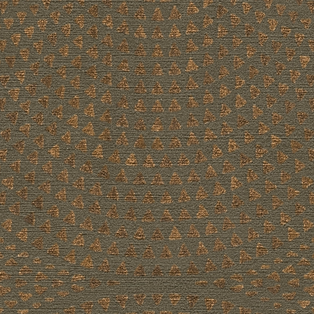             Papel pintado marrón con motivos de cobre en estilo mosaico - Marrón, Metalizado
        