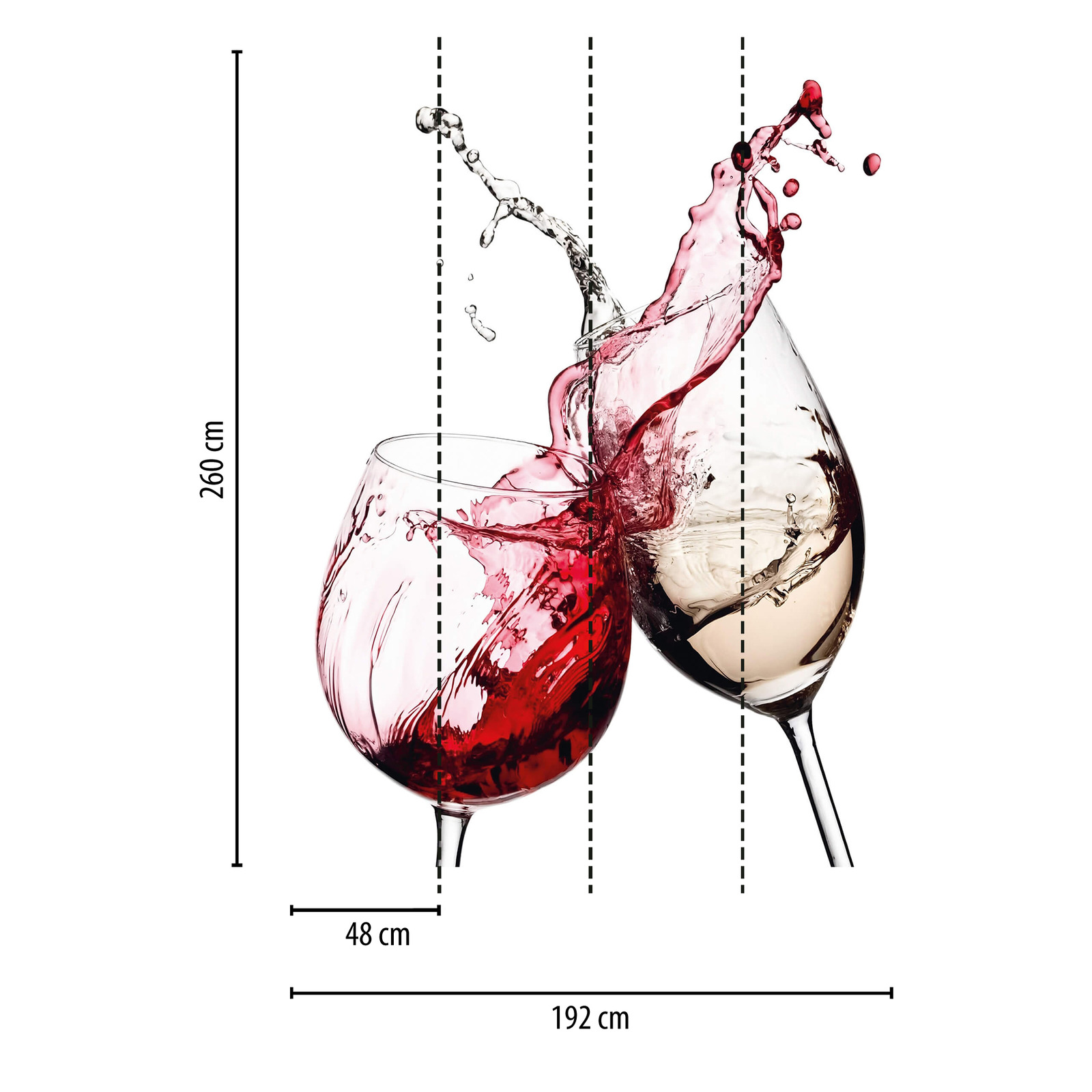             Papel pintado de vino Copas de vino blanco y rojo
        