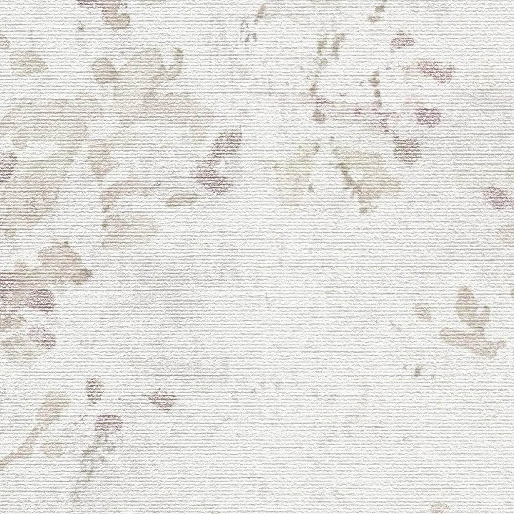             Papel pintado no tejido con un divertido motivo floral - gris, beige, morado
        