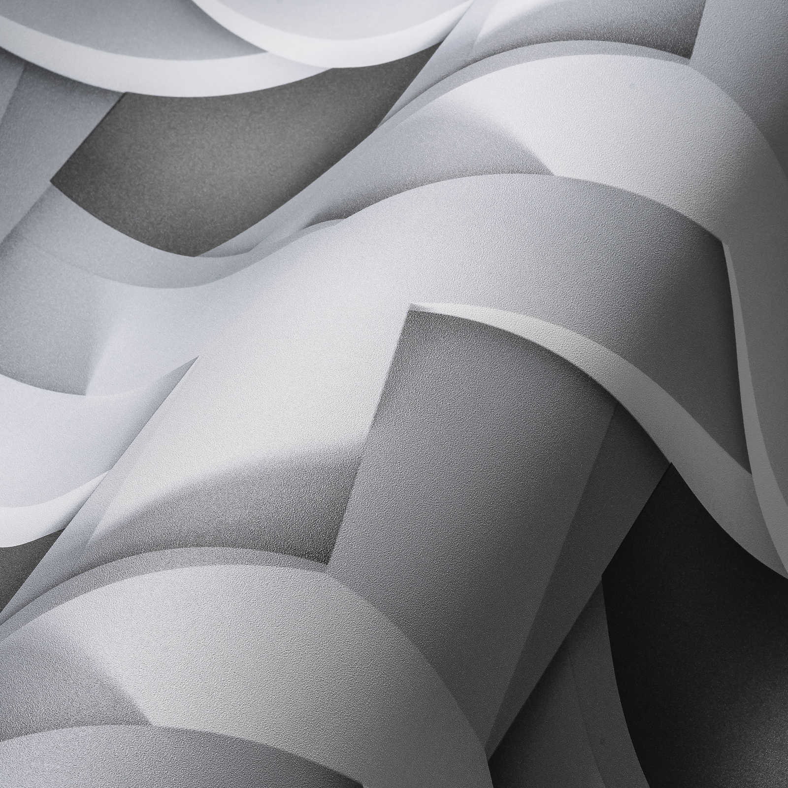             3D-behang grijs grafisch patroon met betonlook - grijs
        