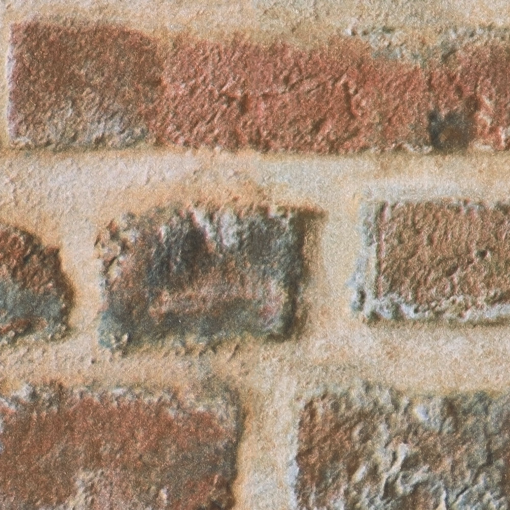             Self-adhesive wallpaper | 3D stone brick look wall - red, brown
        