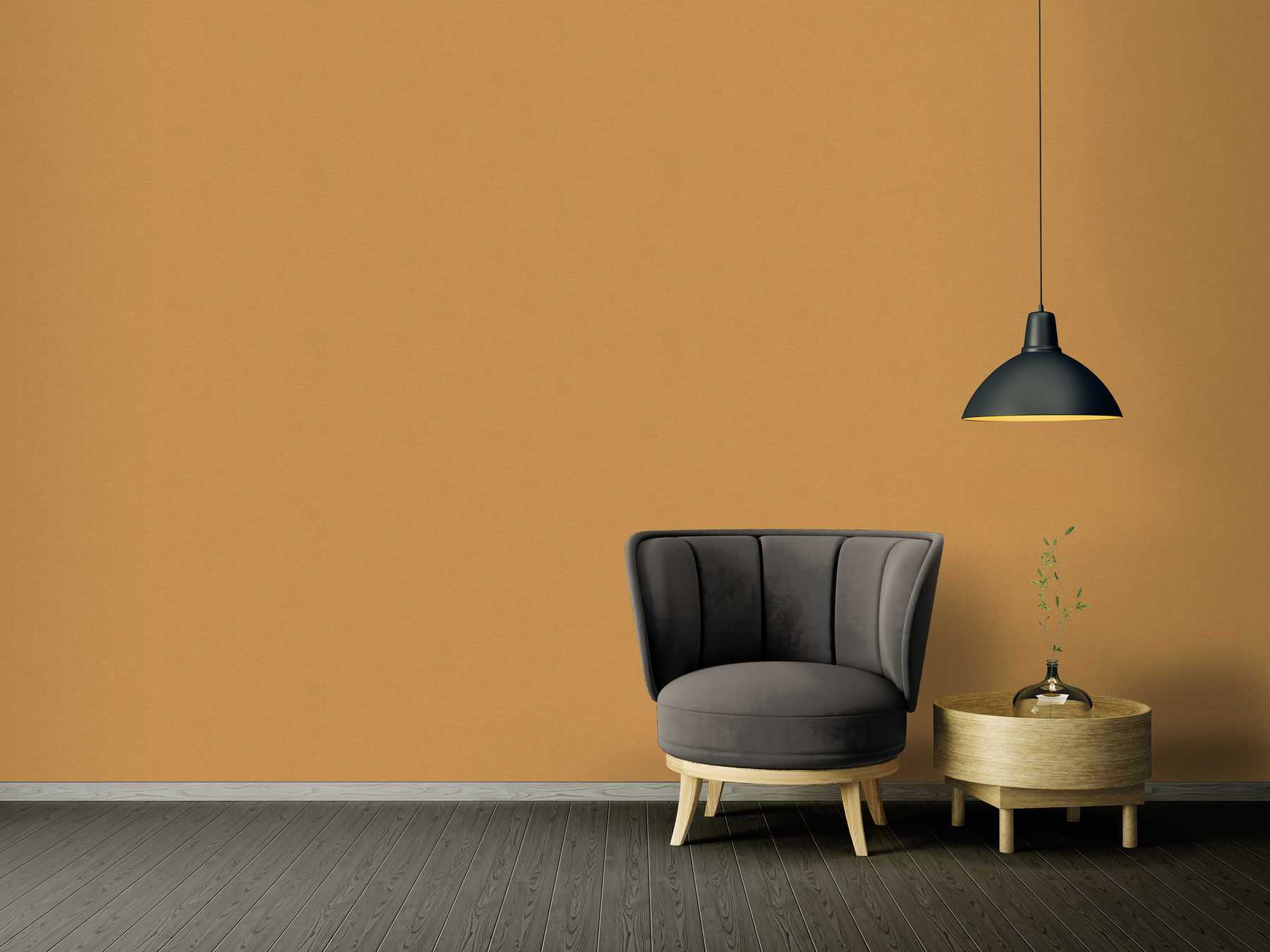             Wallpaper mustard yellow plain with linen look & structure embossing
        