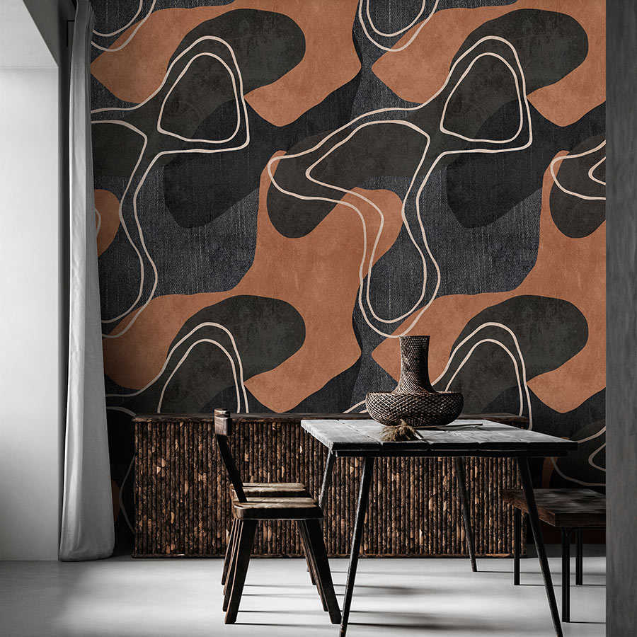         Terra 1 - ethnic mural with abstract design in earth tones
    