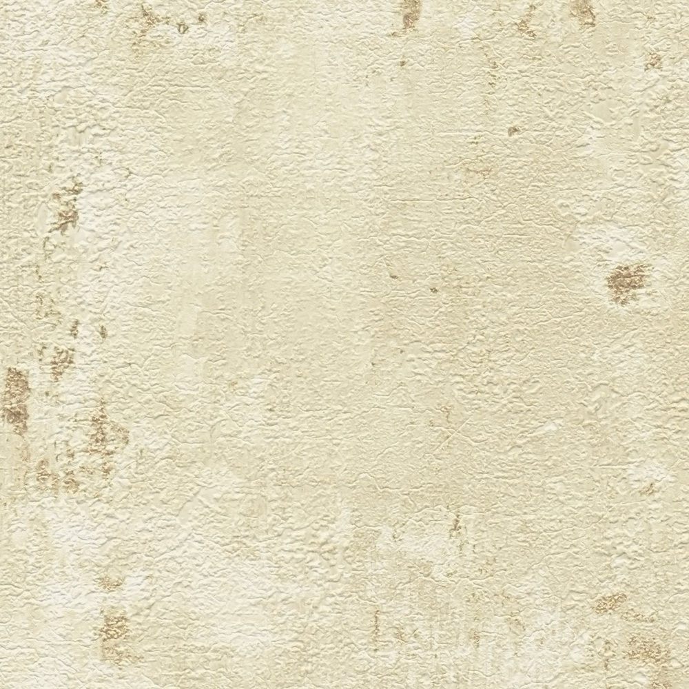             papier peint en papier intissé aspect usé avec accents métalliques - beige, or
        