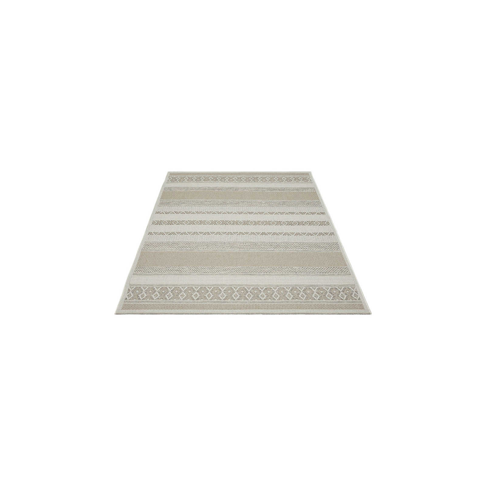 Plat geweven vloerkleed voor buiten in effen beige - 160 x 120 cm
