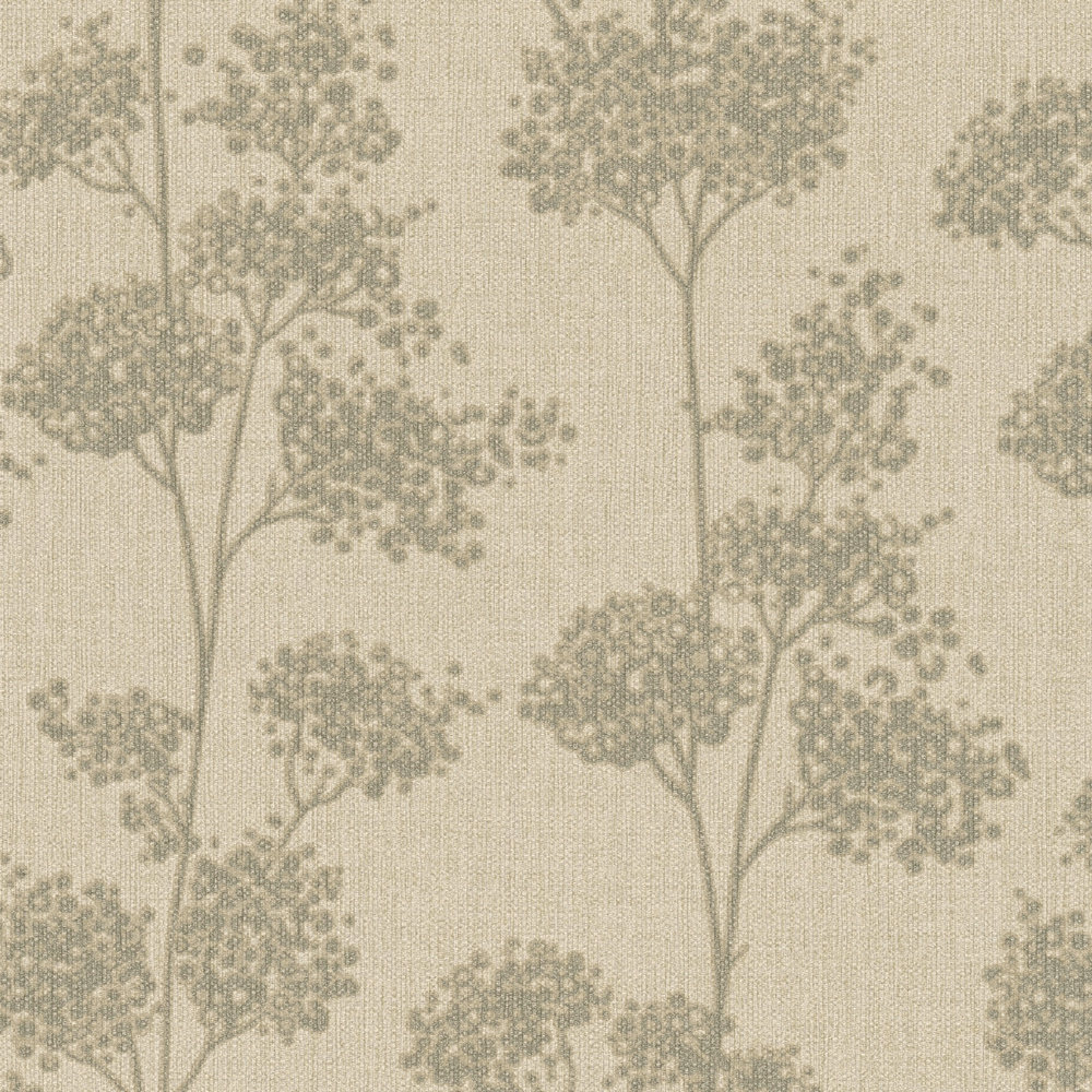             Linen optics wallpaper country style & nature motif - beige
        