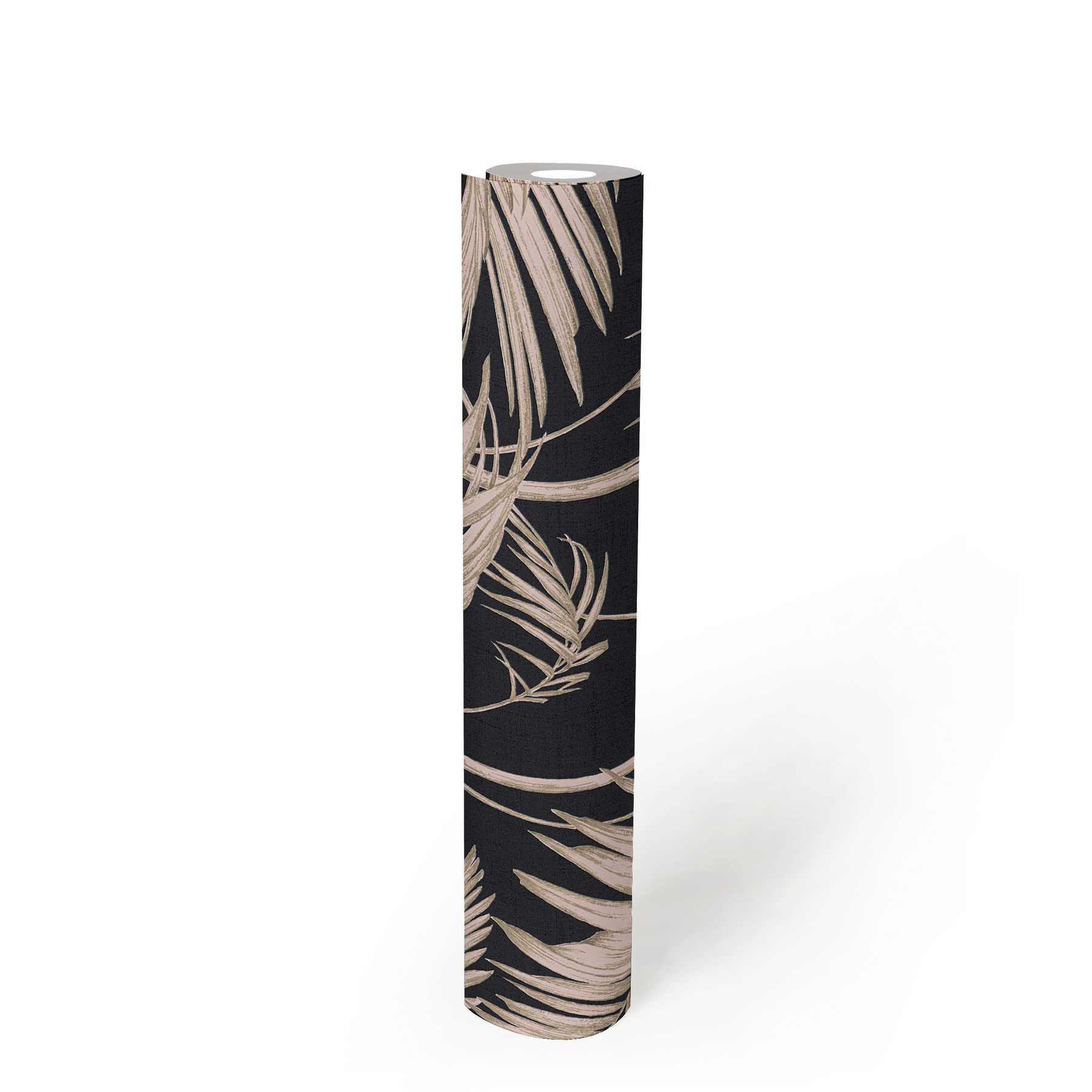             Nature wallpaper palm leaves, bamboo - pink, bronze, black
        