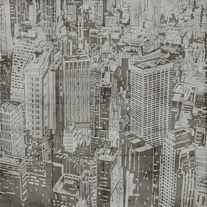 Downtown 2 - Concrete Structured Wallpaper in New York Look - Beige, Bruin | Matt Smooth Non-woven
