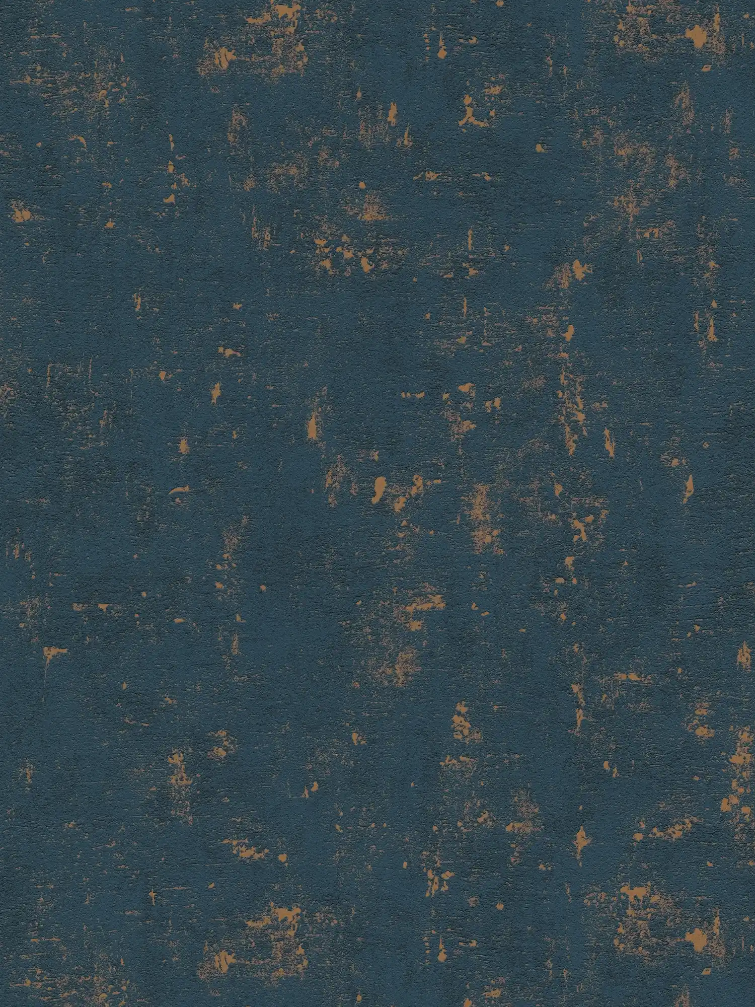 Bastpatroon behang met metallic effecten - donkerblauw, goud
