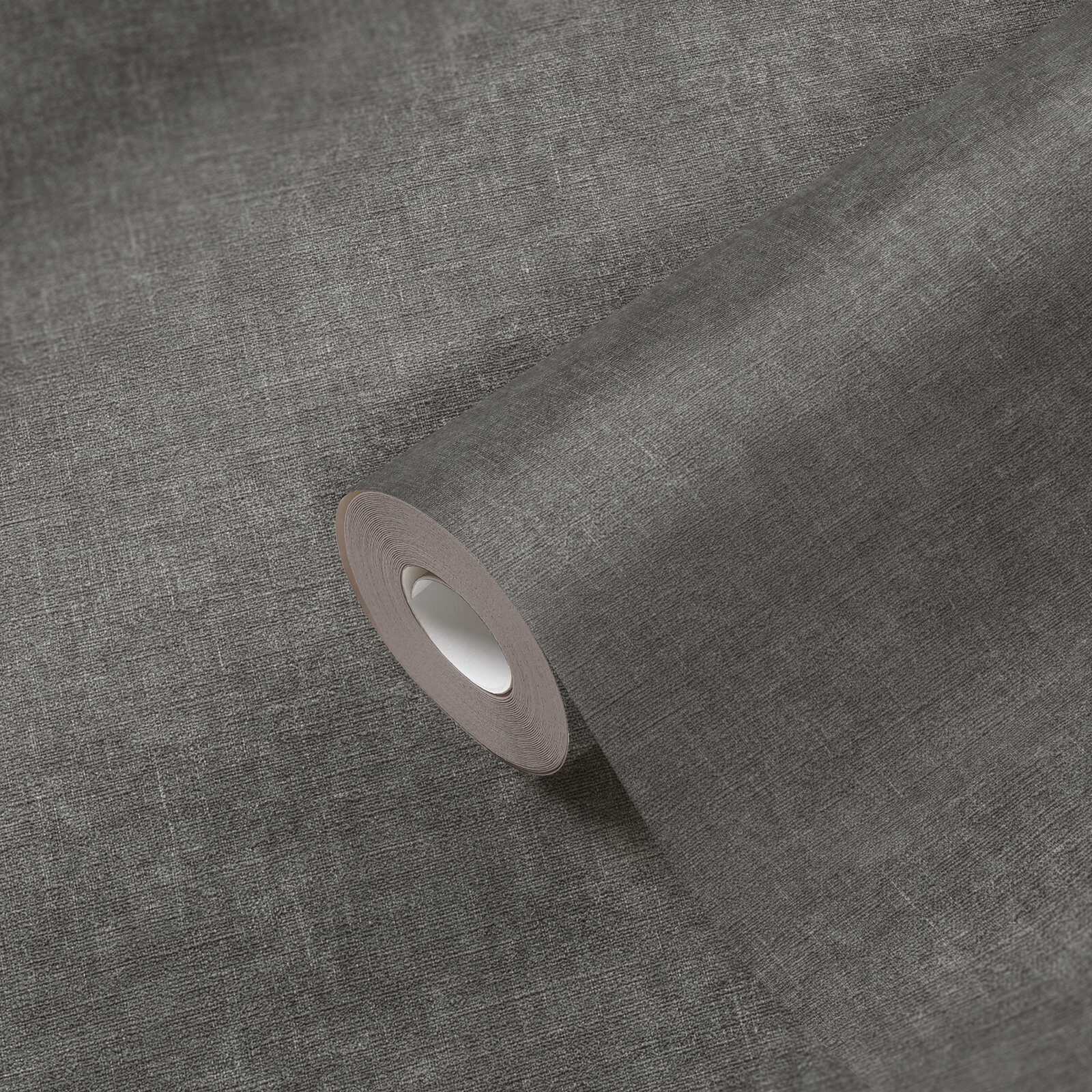             Papel pintado liso no tejido con aspecto de escayola - negro, gris
        