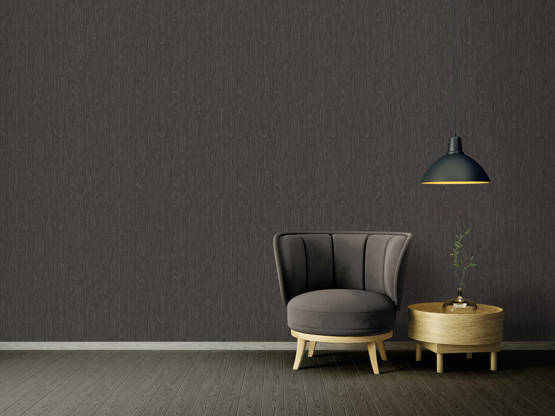             VERSACE Home wallpaper realistic wood look - grey, black
        