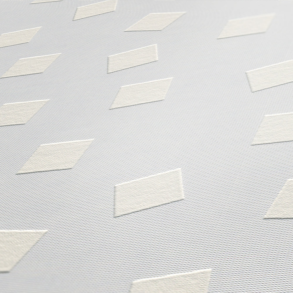             Behang met grafisch patroon & 3D-effect - overschilderbaar, wit
        