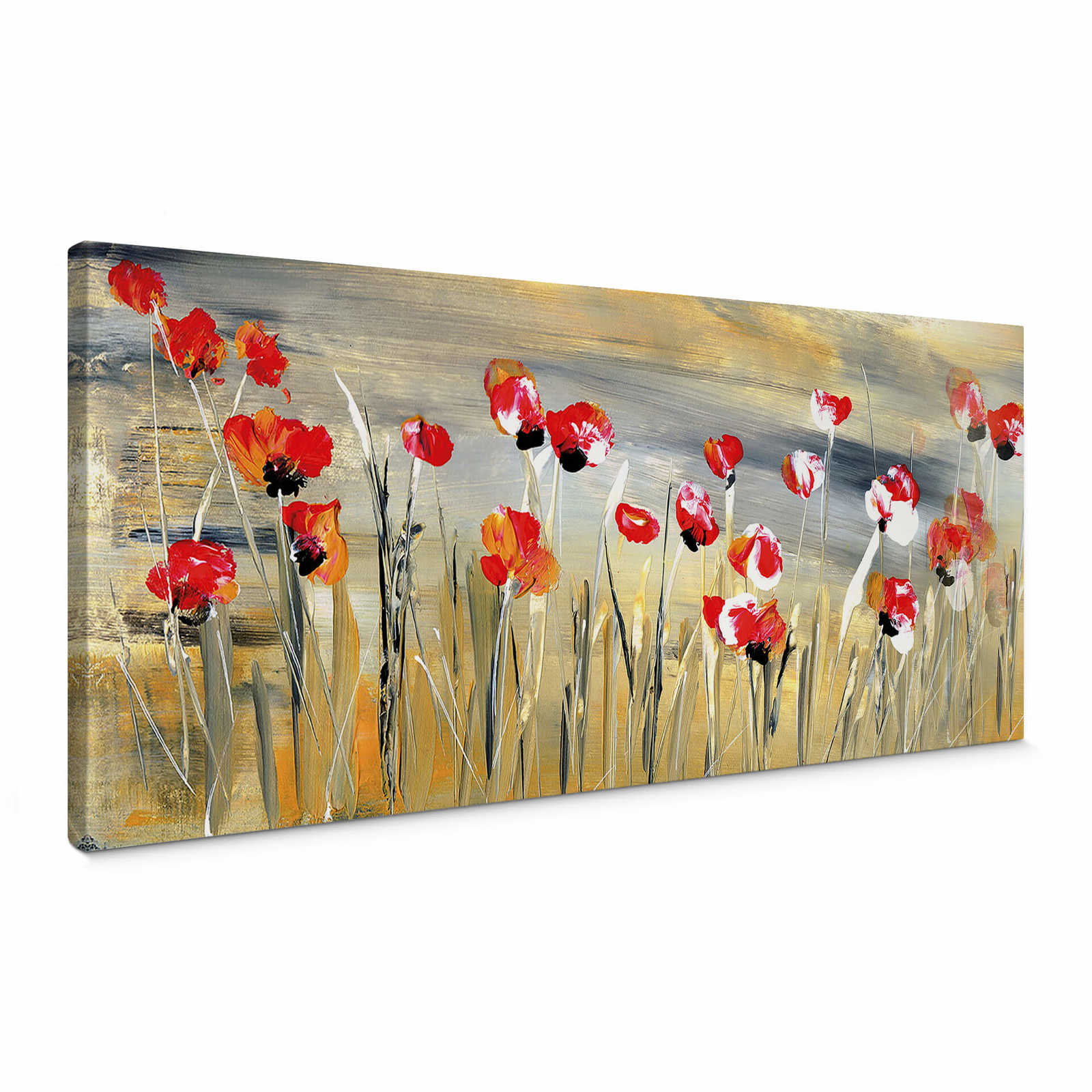 Panorama canvas print red poppy field by Niksic
