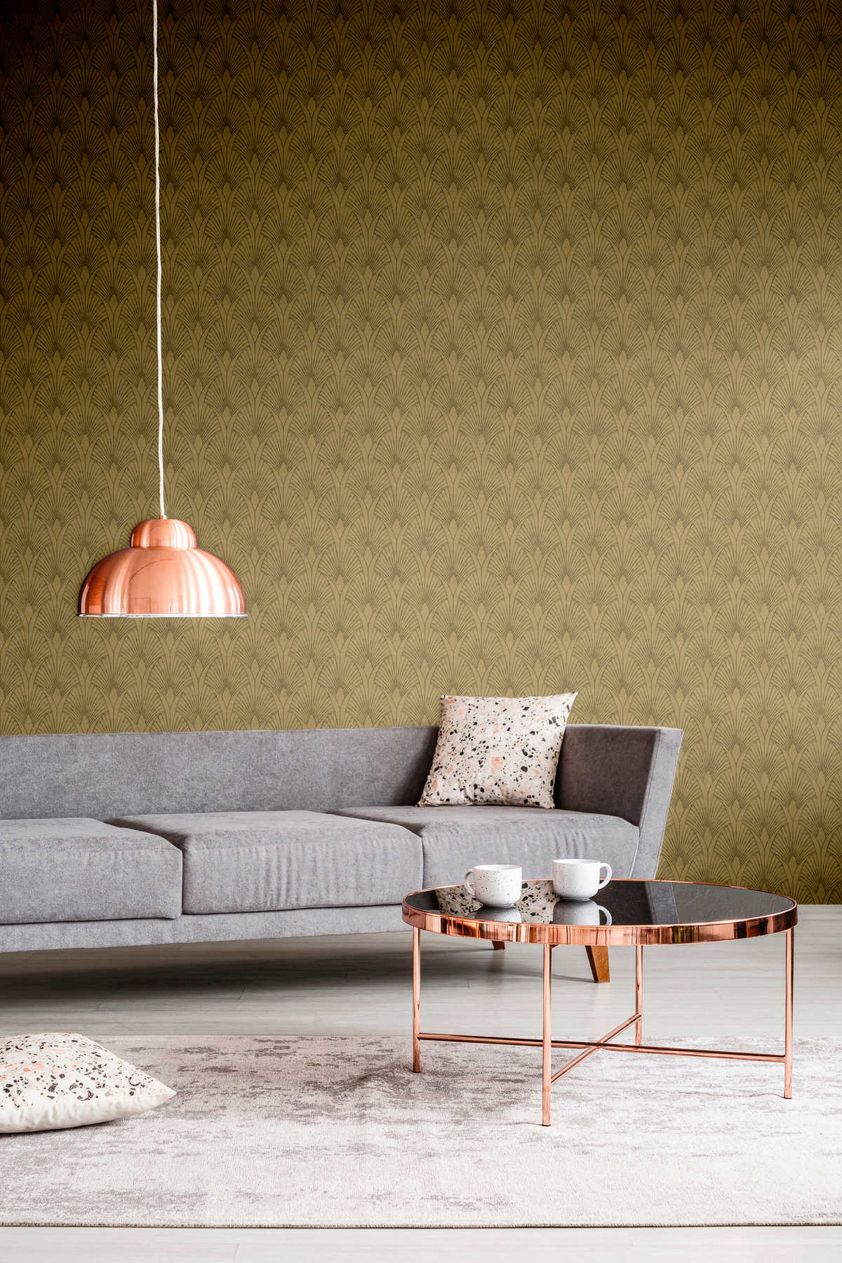             Art deco wallpaper in glamour look - gold, beige, brown
        
