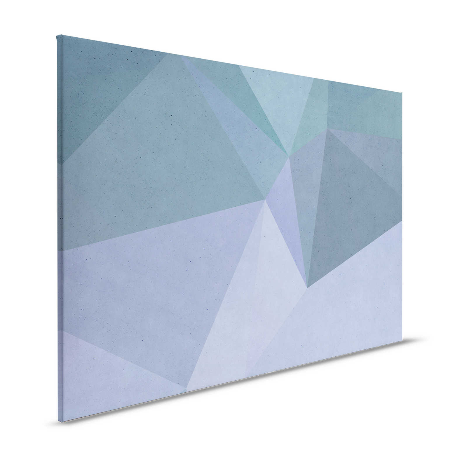 Quadro su tela 3D ottico geometrico - blu, verde - 1,20 m x 0,80 m
