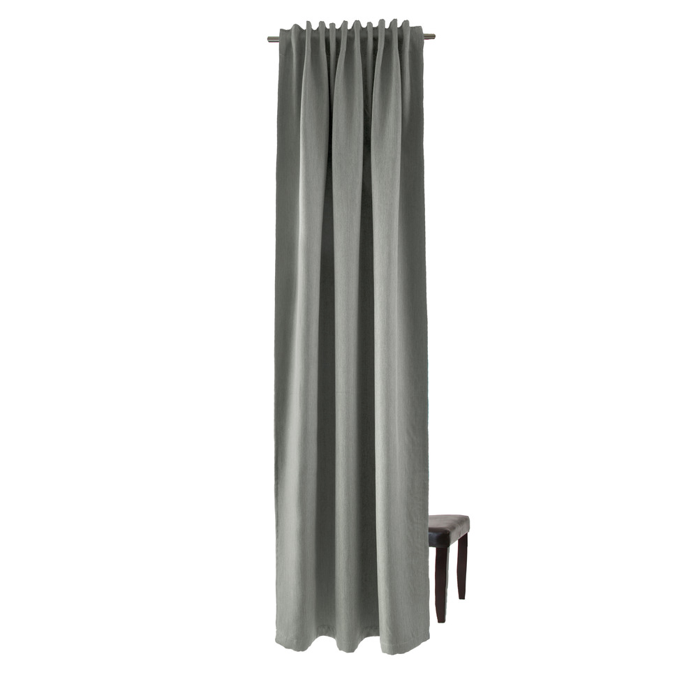            Echarpe décorative à passants 140 cm x 245 cm Fibre synthétique grise
        