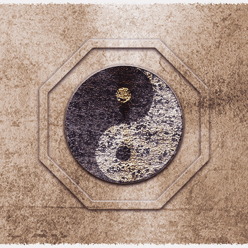         Photo wallpaper Yin&Yang, Asian harmony symbol - Brown, Black, White
    