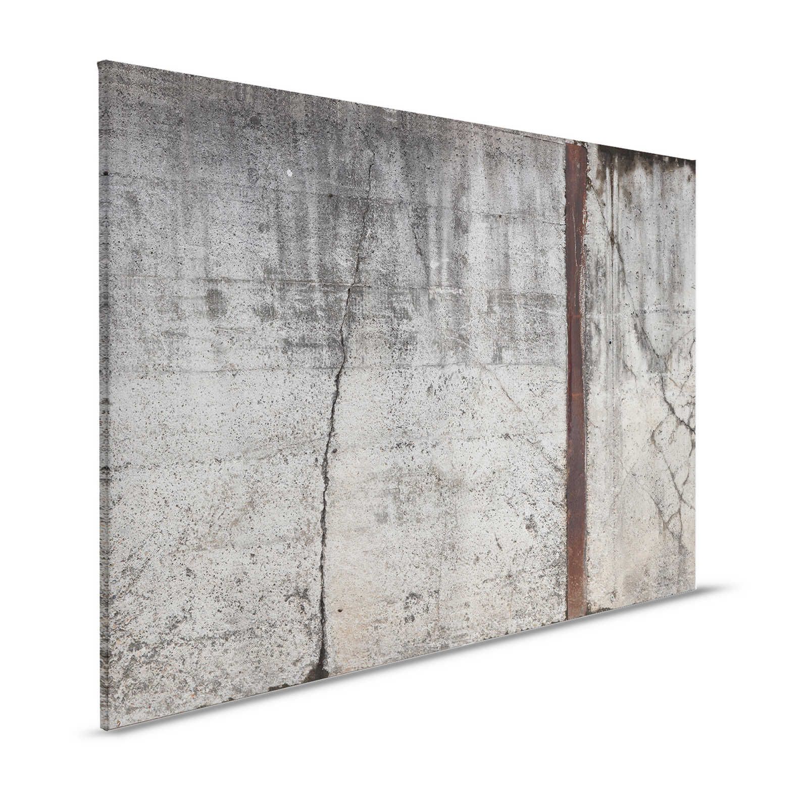 Canvas schilderij Beton Rustieke Stijl Wand Gewapend Beton - 1,20 m x 0,80 m
