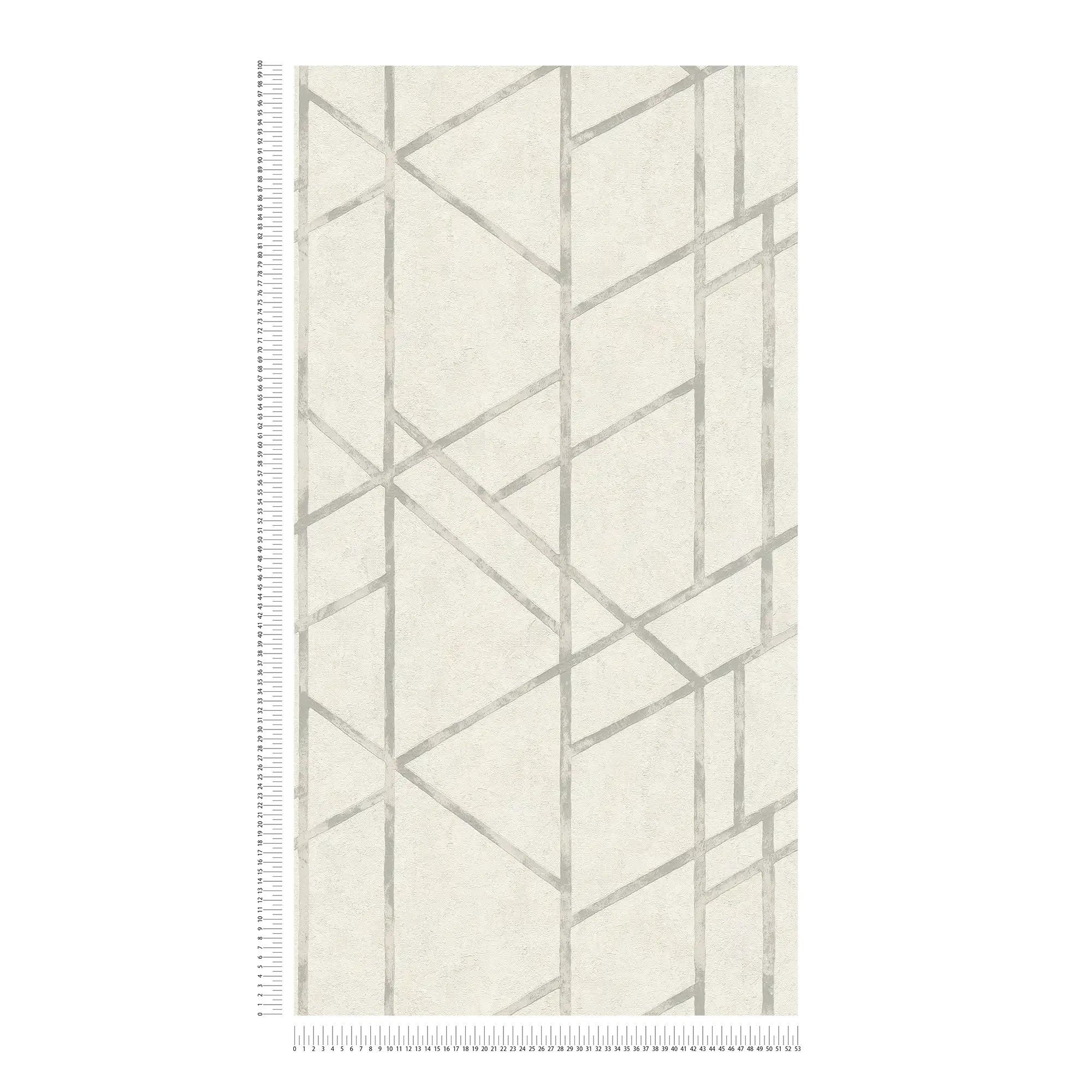             Carta da parati in cemento con motivo grafico argentato - argento, bianco
        
