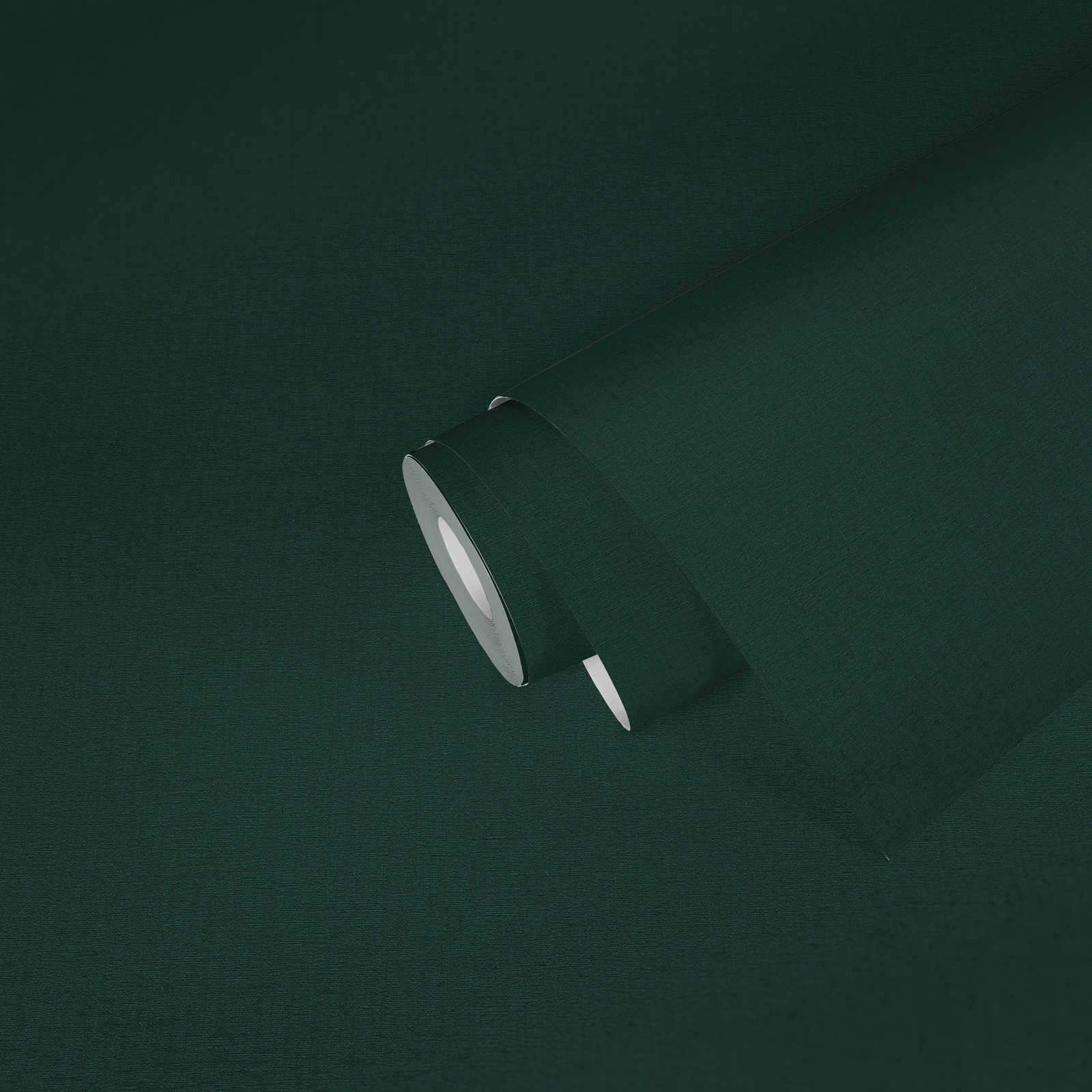             papier peint en papier uni avec structure textile mat - vert, vert foncé
        