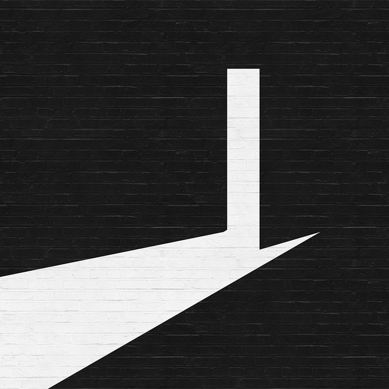         Photo wallpaper brick, black and white graphic design - White, Black
    