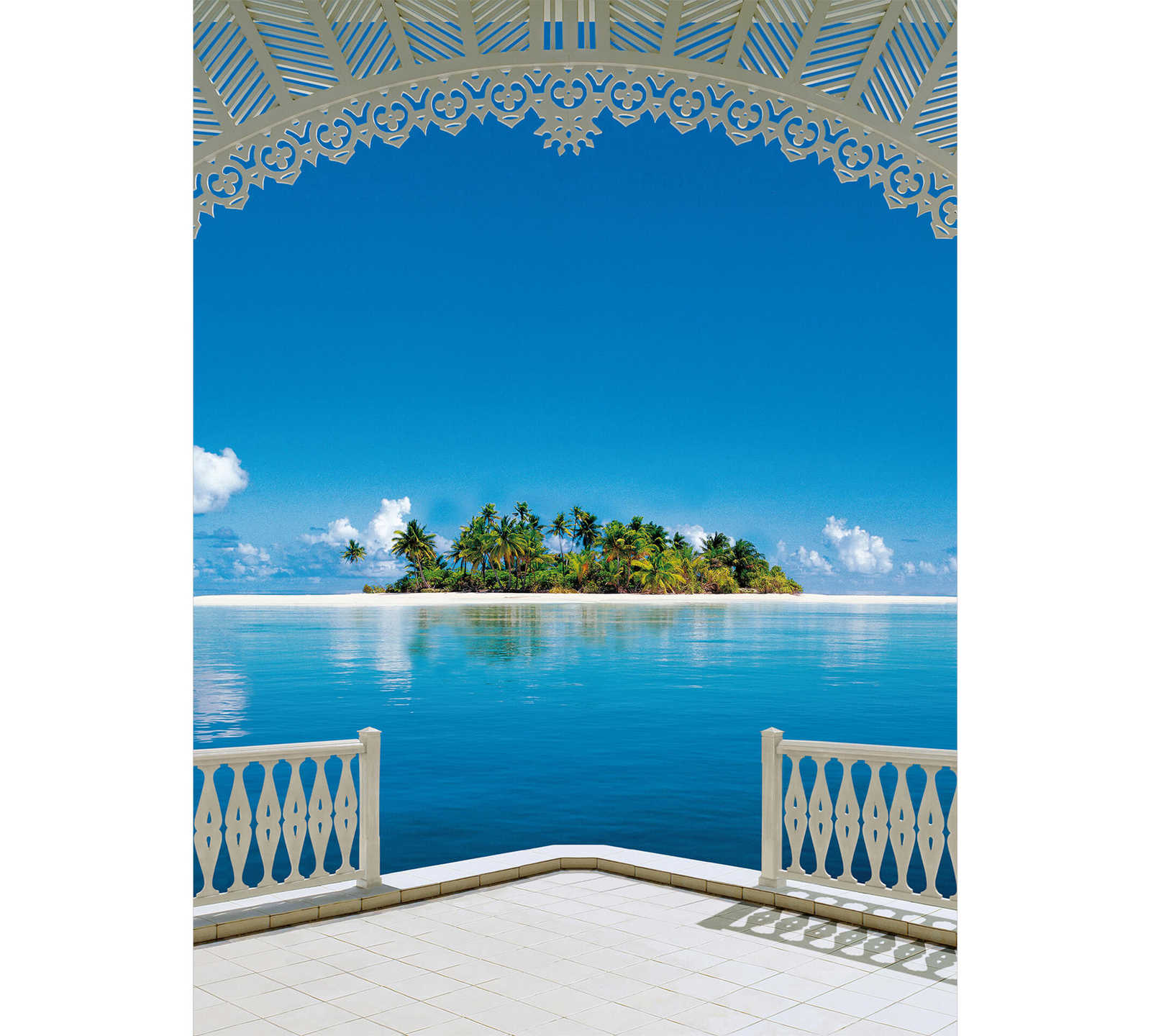         Photo wallpaper tropical island view, portrait format
    