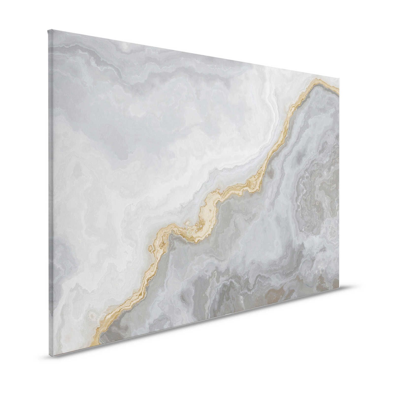 Canvas painting stone look quartz with marbling - 1,20 m x 0,80 m
