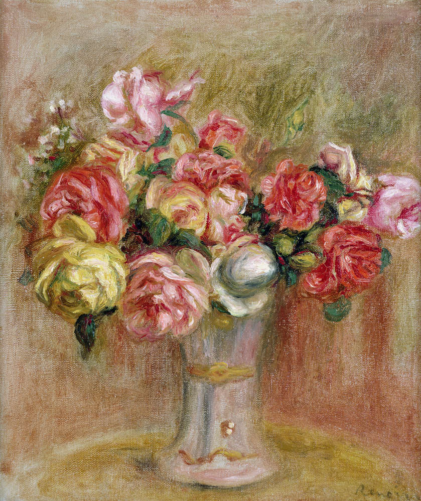             Rozen in een Sevres-vaas" muurschildering van Pierre Auguste Renoir
        