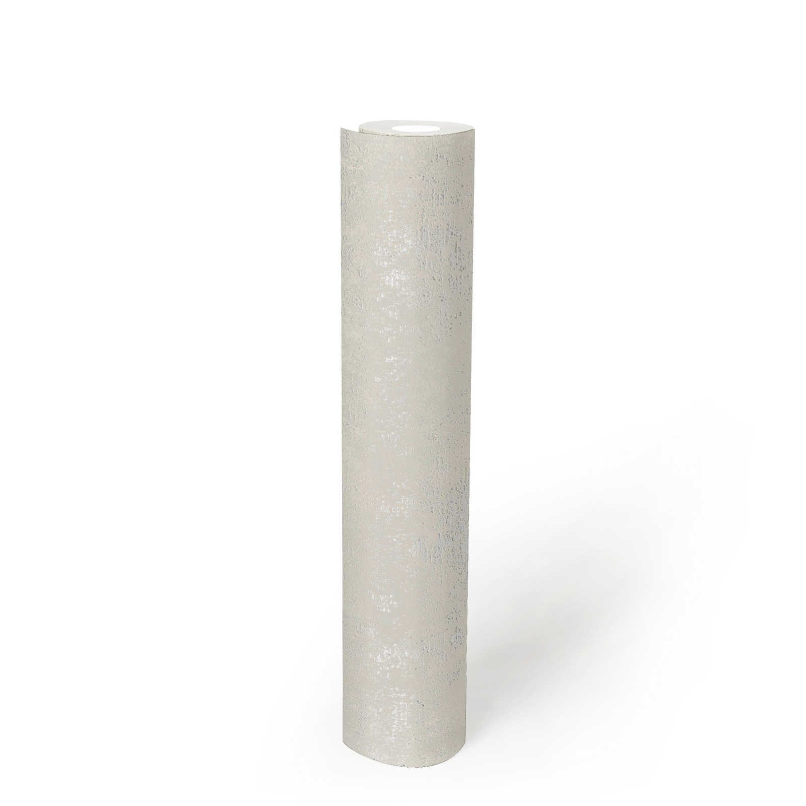             Papel pintado blanco crema con diseño de estructura - crema, metálico
        