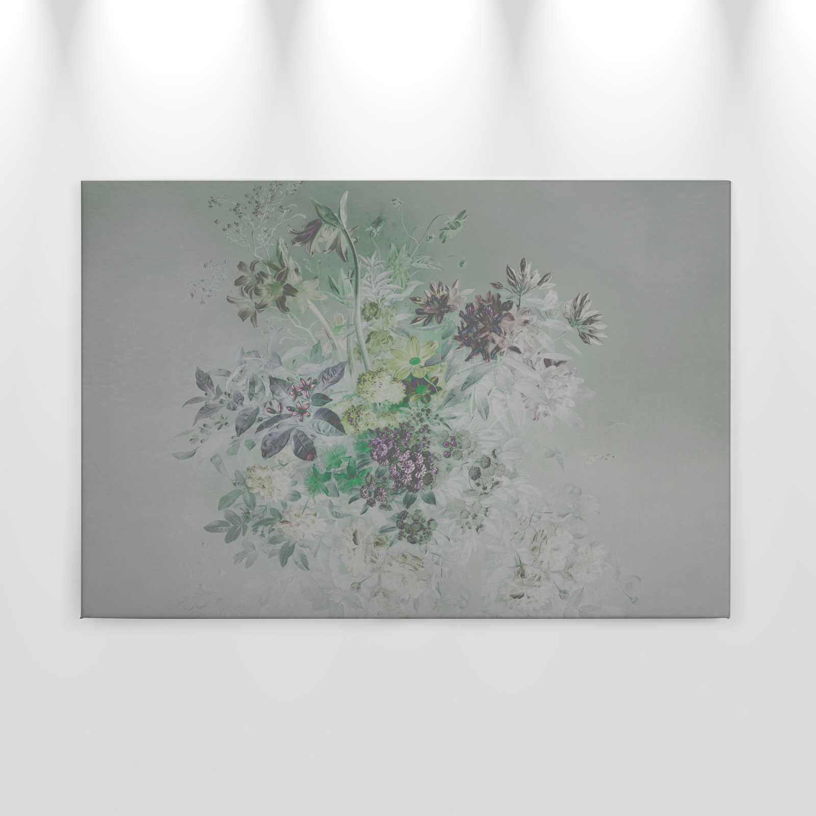             Canvas painting Flowers with Vintage Design - 0,90 m x 0,60 m
        