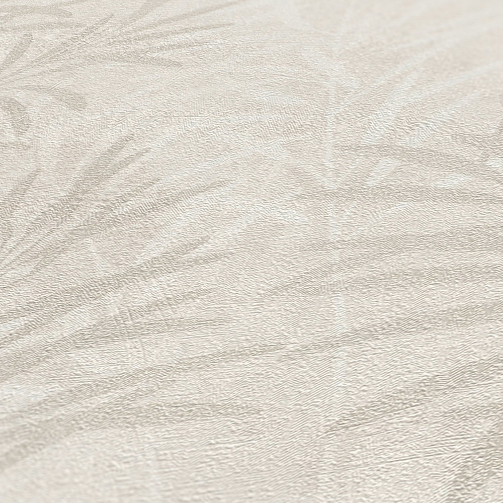             Scandinavisch vliesbehang met bloemengrassen - crème, beige, metallic
        