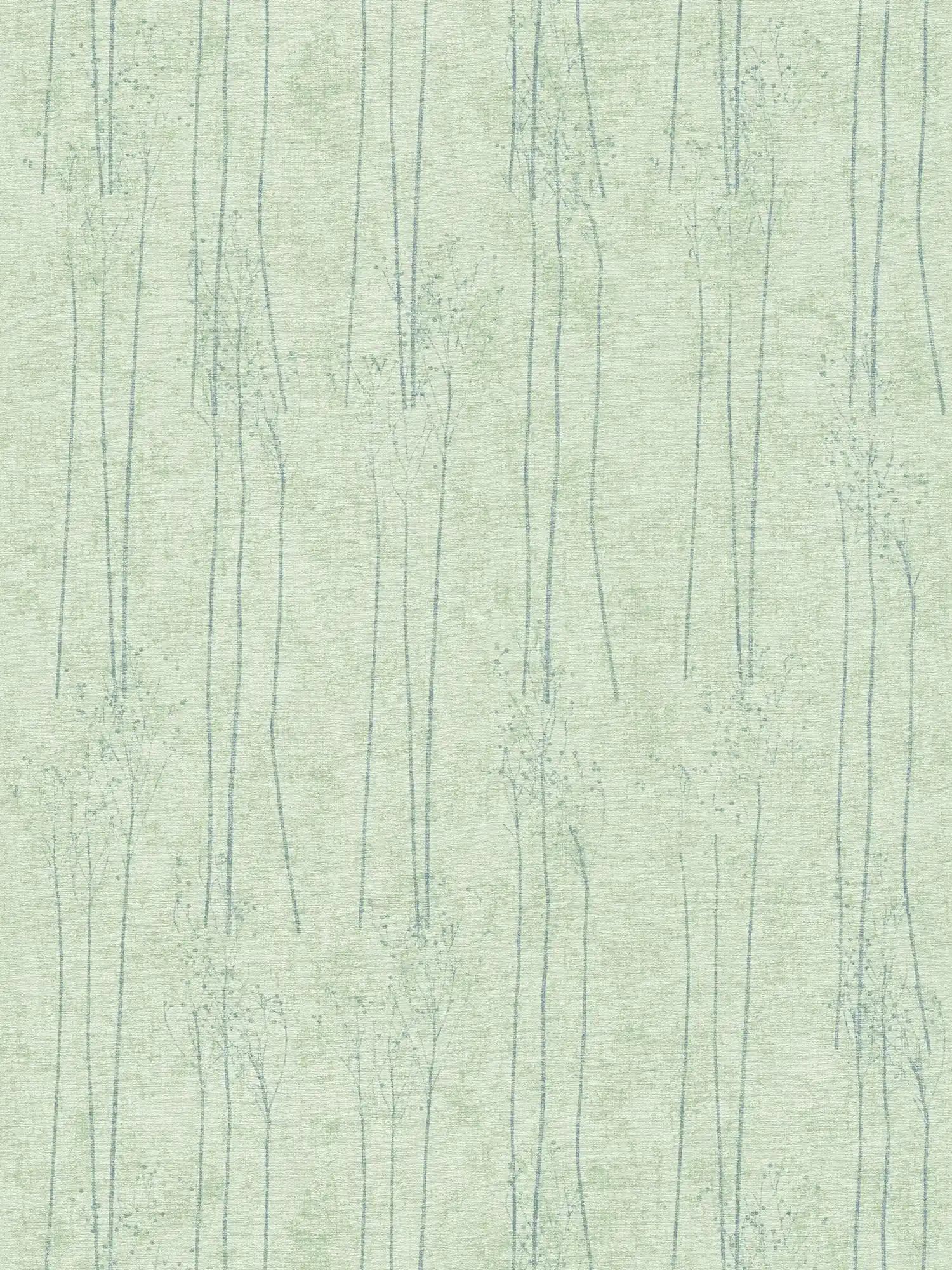 Mint green wallpaper with nature design in Scandi style - green
