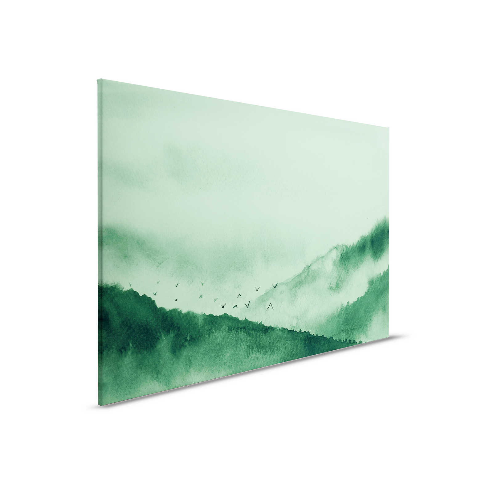         Canvas with foggy landscape in painting style | green, black - 0.90 m x 0.60 m
    