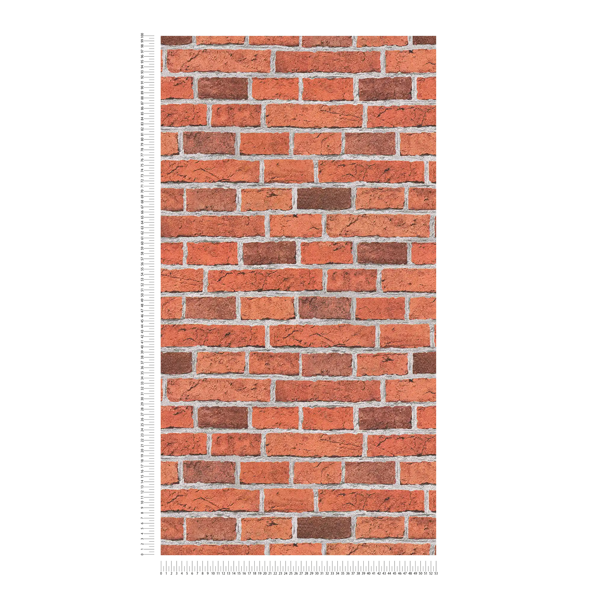             Stone wallpaper rustic with brick wall stylized - red, grey
        