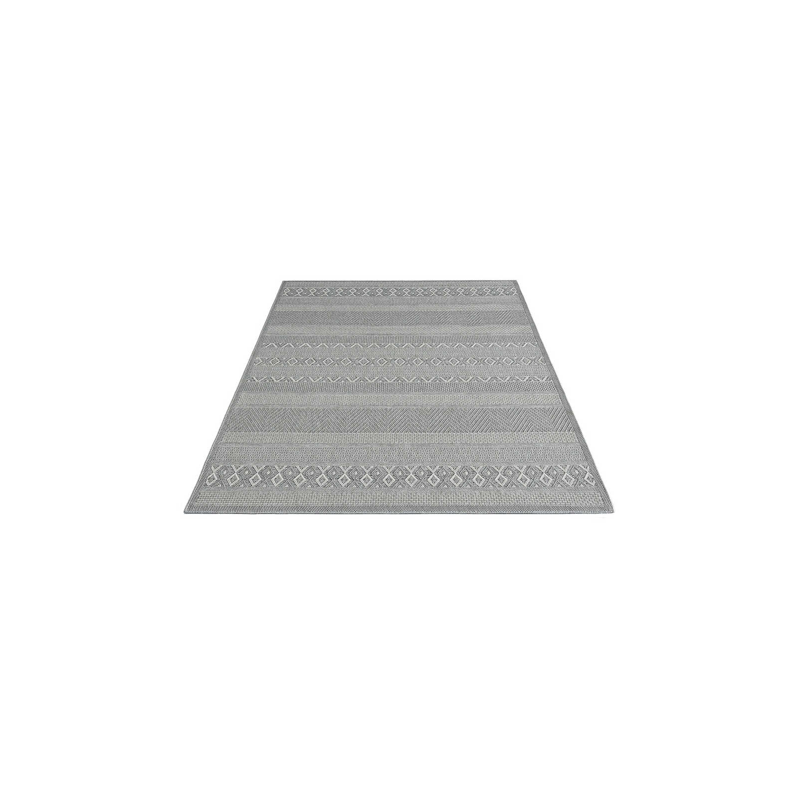 Tappeto da esterno a motivi semplici in grigio - 160 x 120 cm
