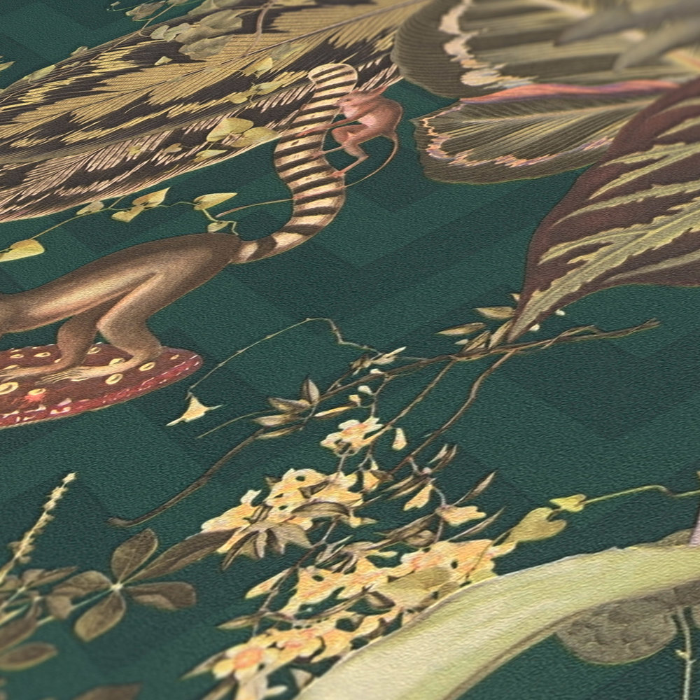             Papel pintado de diseño MICHALSKY hojas y animales de la selva - multicolor, verde
        