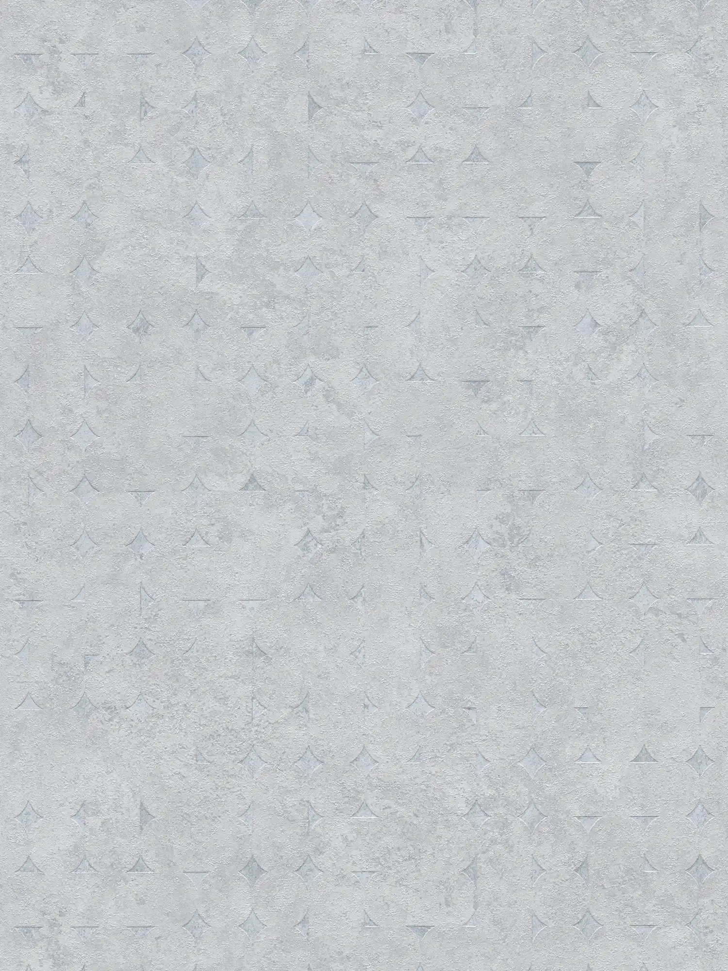 Non-woven wallpaper with geometric shapes and shiny accents - light grey, silver
