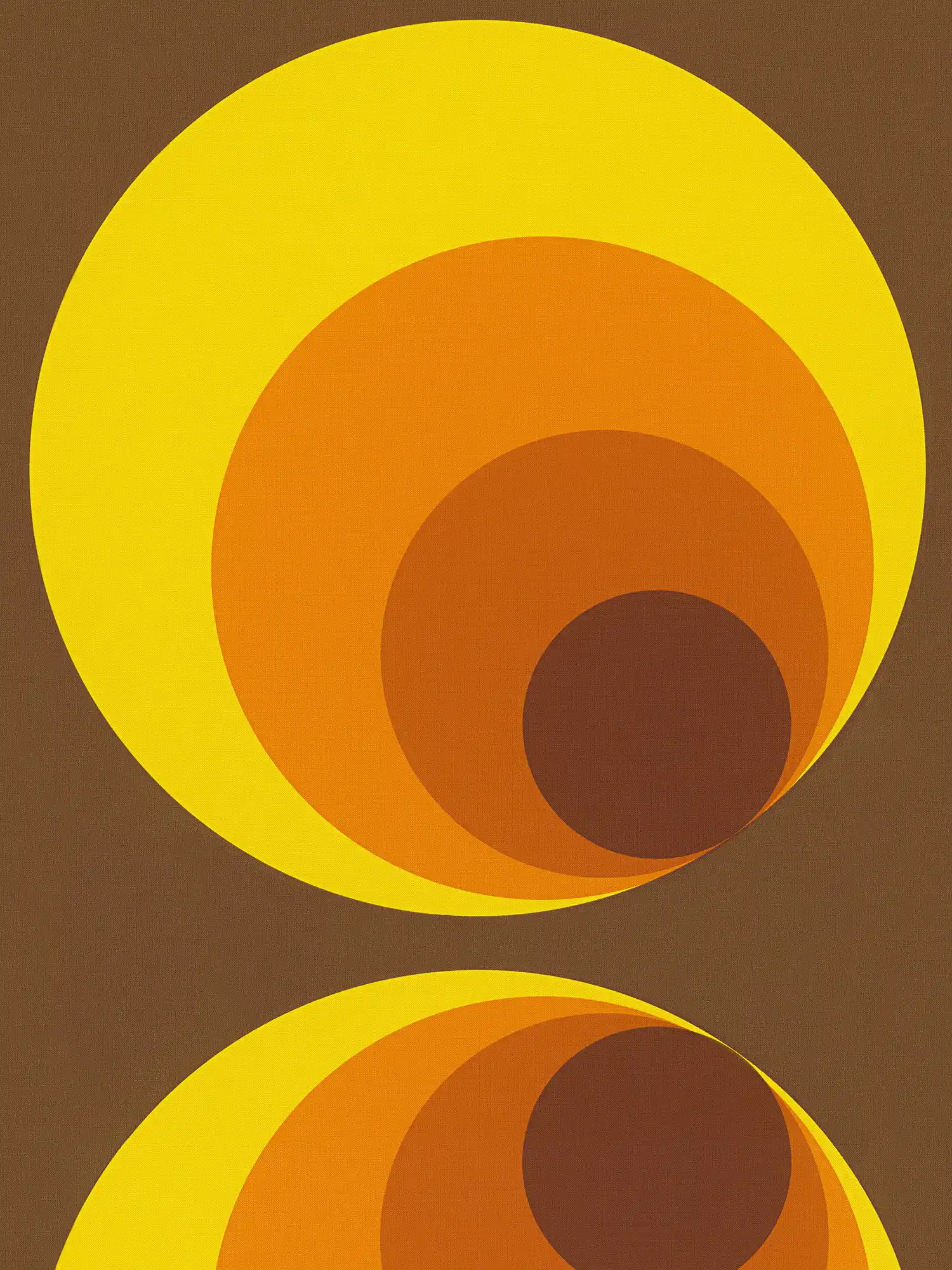 Vintage wallpaper with retro design - brown, yellow, orange
