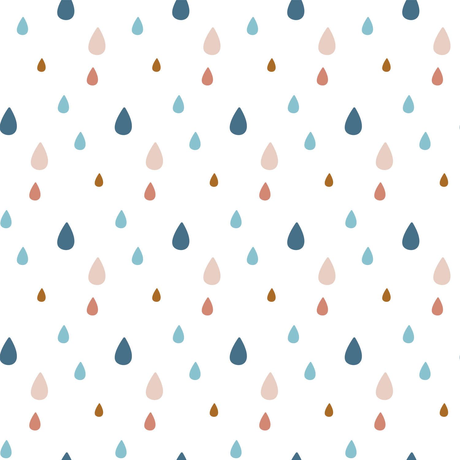             Children's Room Wallpaper with Colourful Water Drops - Smooth & Matt Non-woven
        