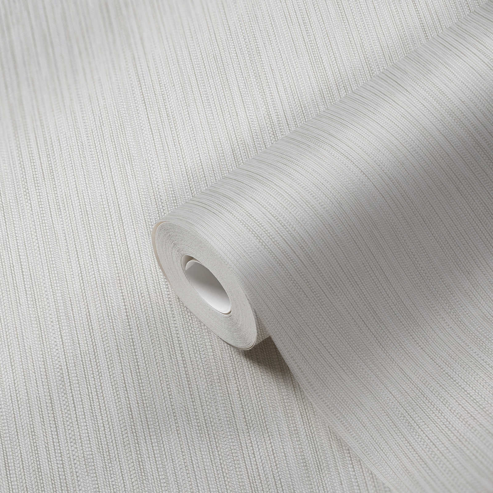             Papel pintado no tejido con estructura de tejido trenzado - blanco, gris claro
        
