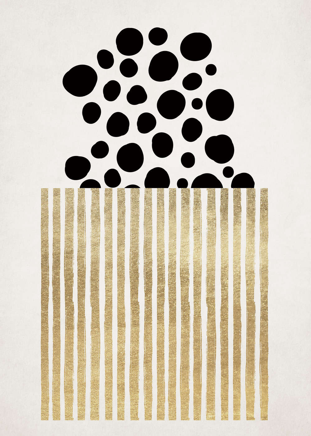             Papel pintado artístico de rayas doradas y puntos minimalistas
        