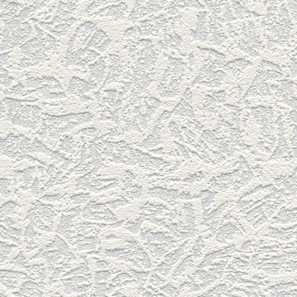             Overschilderbaar behangpapier met gipsmotief - wit
        