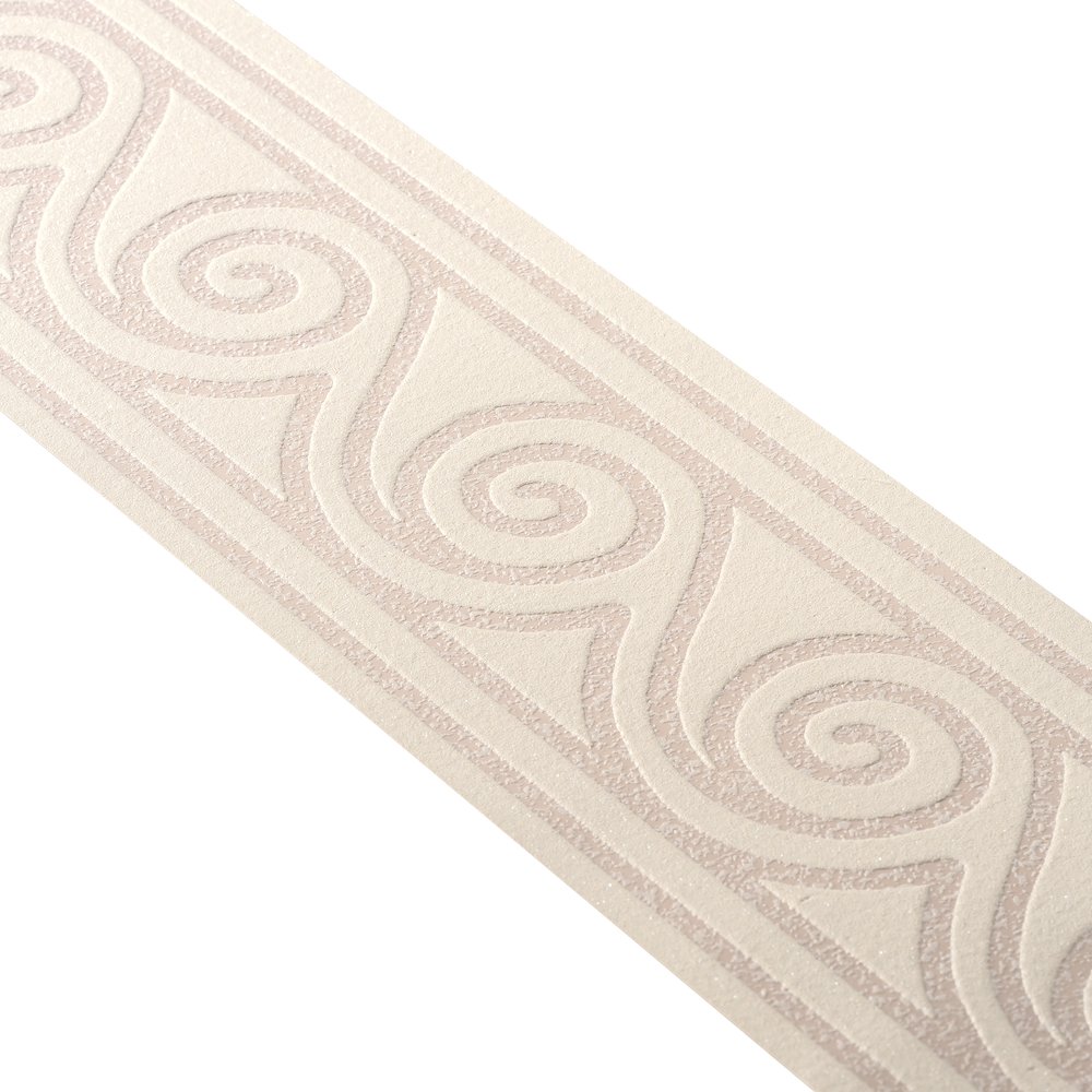             Wallpaper border with curved lines pattern - cream
        