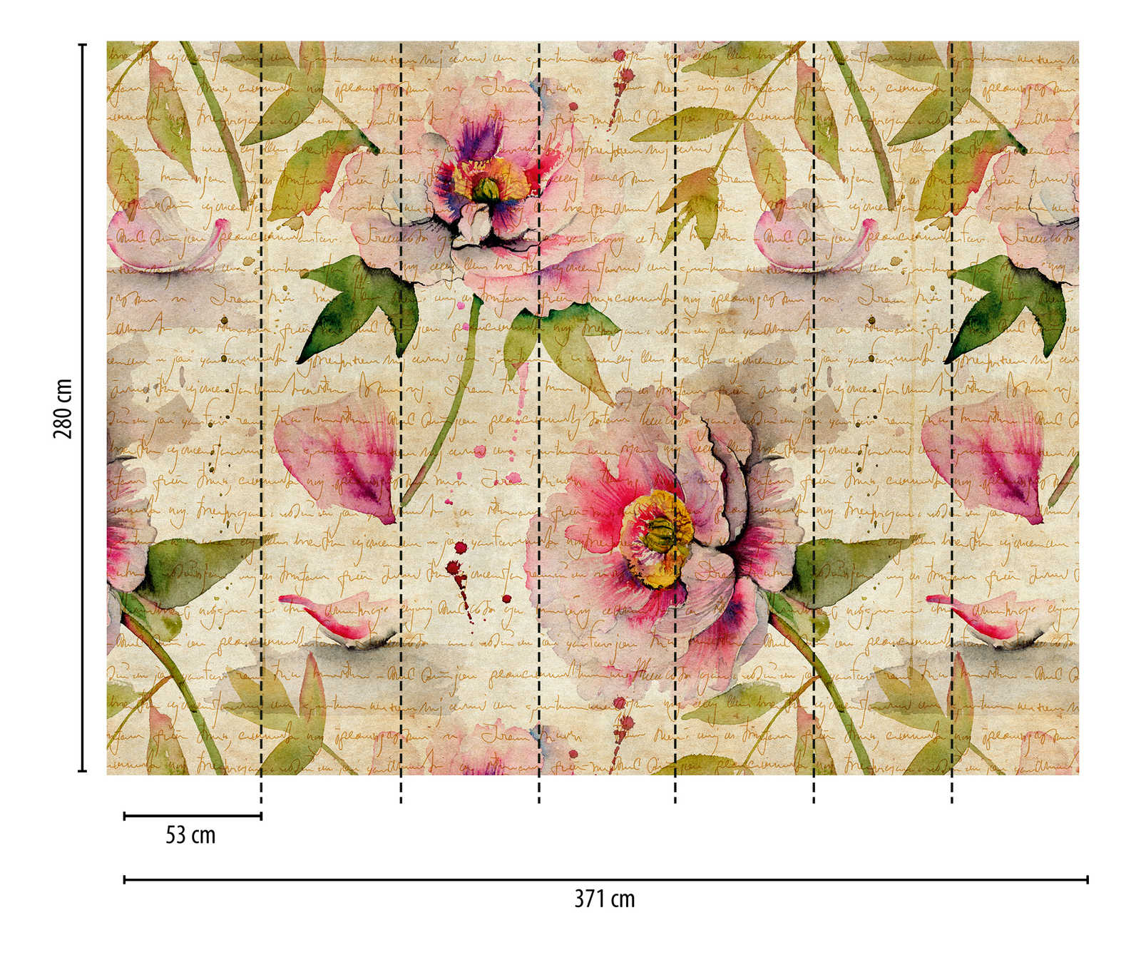             Behang nieuwigheid - rozen motief behang vintage & cottage core stijl
        