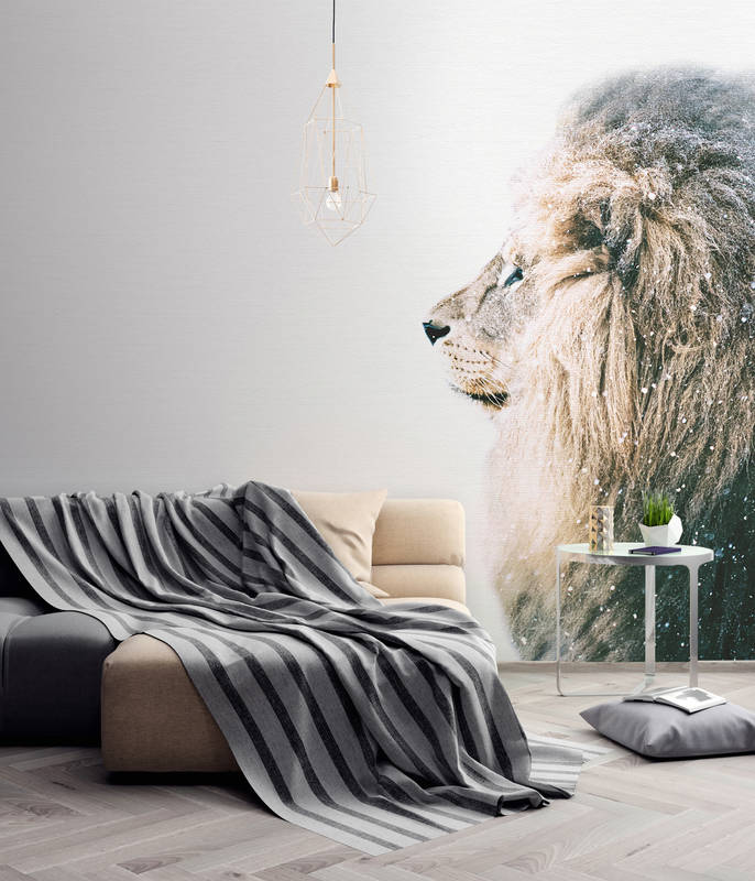             Animale murale: leone maestoso in design XXL
        