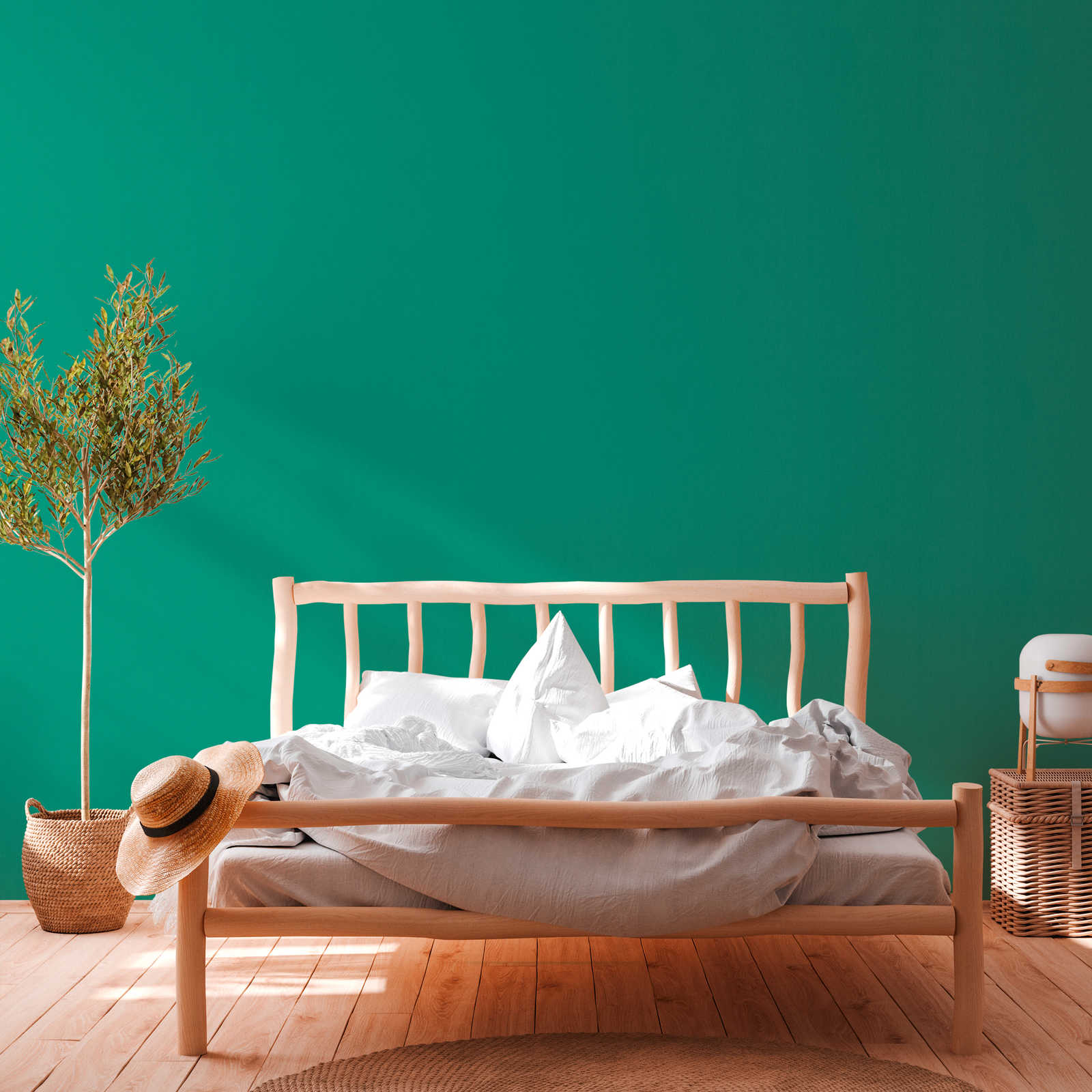             Wallpaper green with textile texture matte plain signal green
        