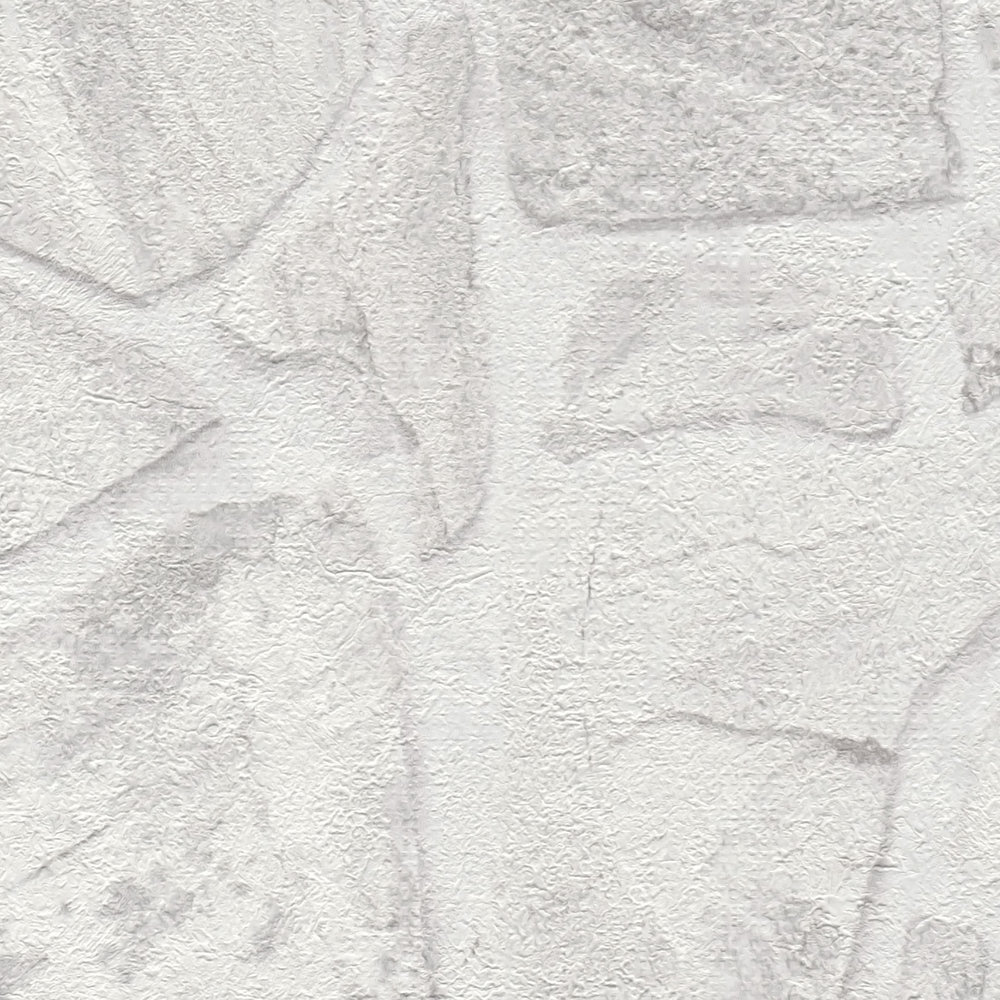             Steenlook vliesbehang met 3D-effect metselwerk - grijs, wit, grijs
        